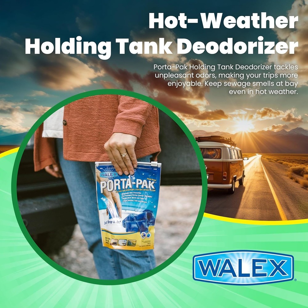 Porta-Pak 10-Pack RV Deodorizer Drop-Ins - Fresh Scent, Odor Control Solution