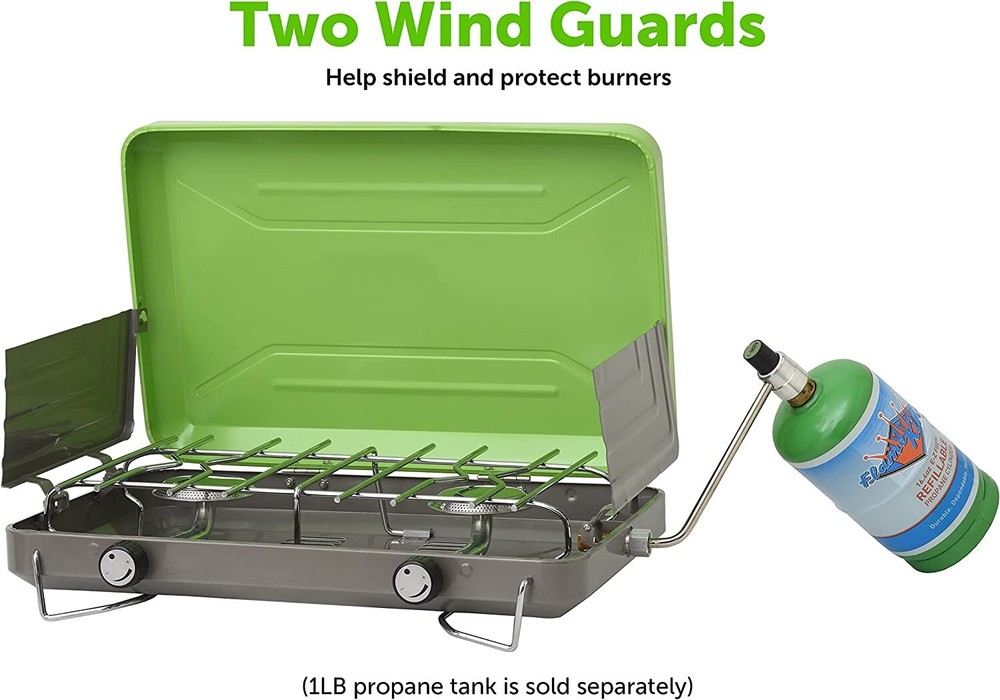 2 Burner High Output Portable Table Top Propane Camping Stove
