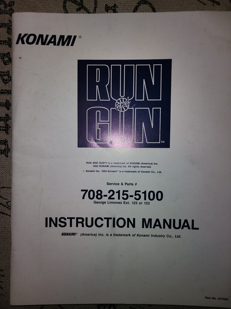 Run And Gun Manual Arcade Konami