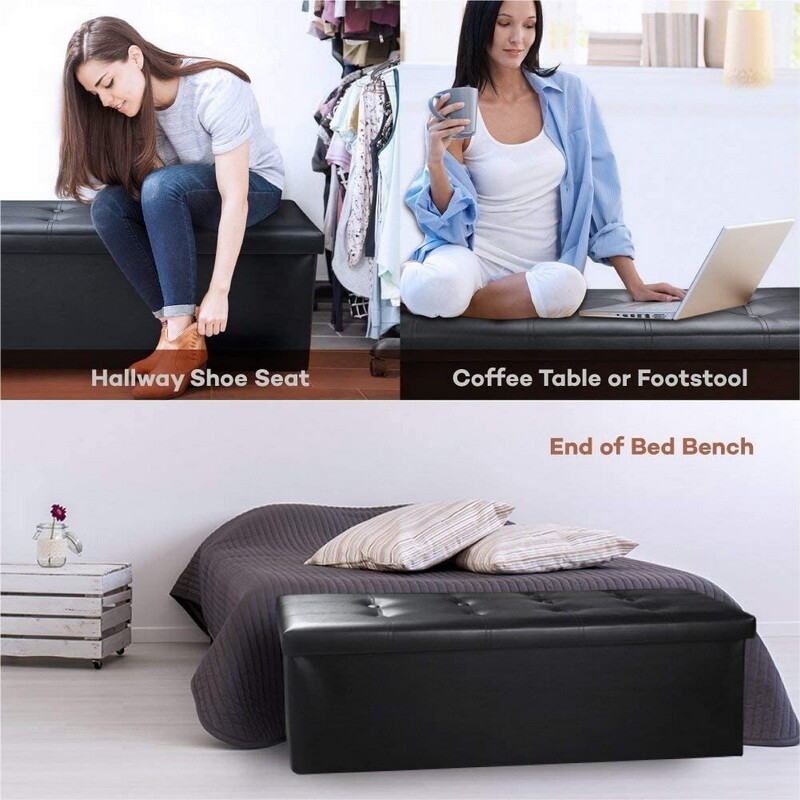 Sable HF007 Folding Storage Ottoman Box Toy Chest Footstools Bench FD28