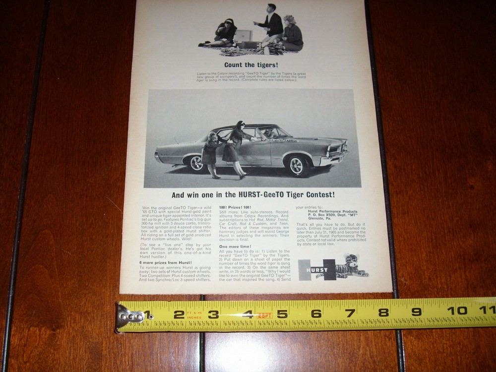 1965 HURST PONTIAC GTO - ORIGINAL AD