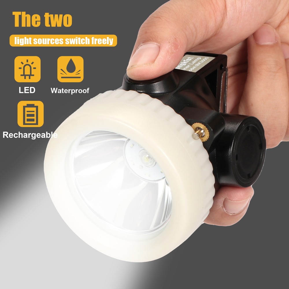 Rechargeable Mining Headlamp Waterproof 7 LED Explosion-Proof Light with Hat