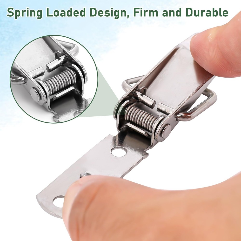 Latch, Stainless Steel Spring Loaded Toggle Latch, Toggle Latch Metal Lock, L...