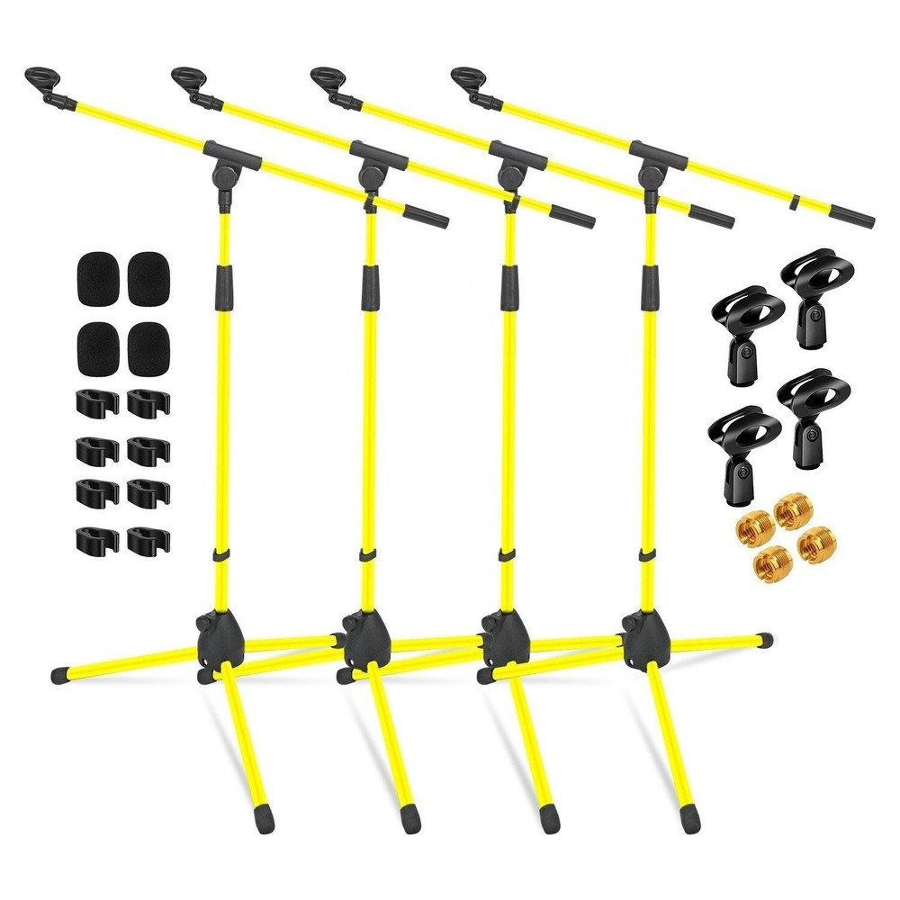 5 Core Microphone Stand 4Pcs Floor 72" Adjustable w Telescoping Boom Arm