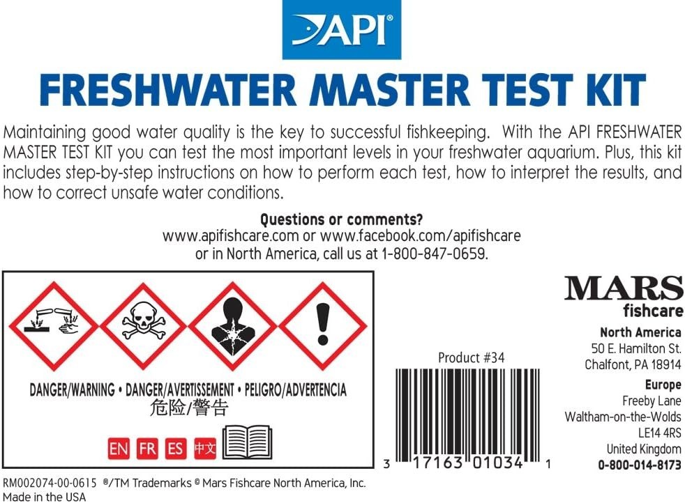 Single 800-Test Freshwater Aquarium Water Master Test Kit White