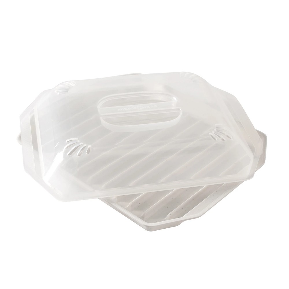 Nordic Ware Microwave Bacon Rack with Lid White 2pc