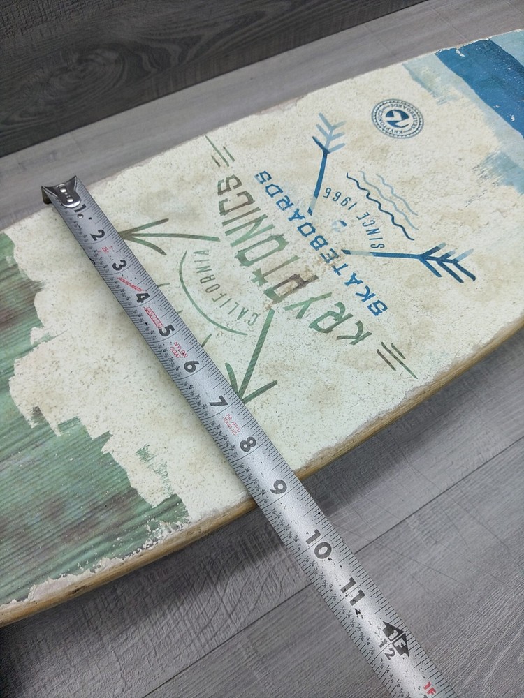 Vintage 32" Graphic Mini Longboard, White Combo Skateboard.
