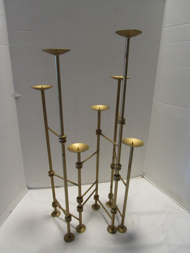Fireplace Metal multi-level Candleholder stand 7-Arm Adjustable foldable 32" w