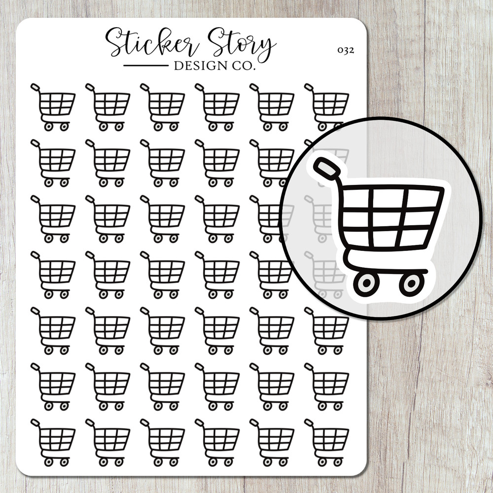 Shopping Cart Planner Stickers