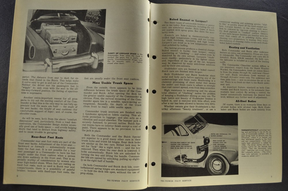 1950 Studebaker Sales Training Bulletin Commander vs Buick Nice Original 50