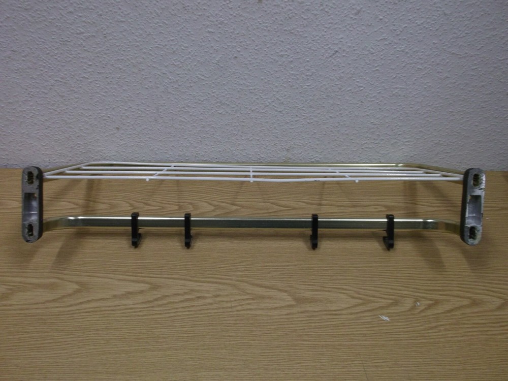 50s 60s Wardrobe Wall Coat Rack Shelf Hanging String Vintage