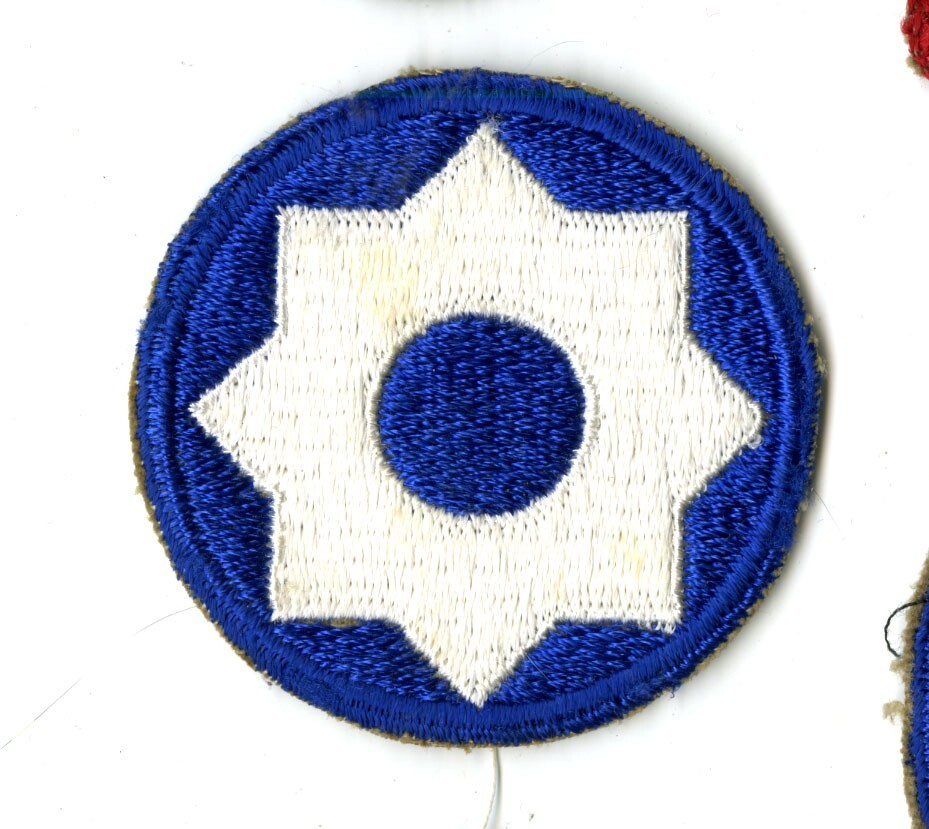 8th Service Command White Back Patch WWII Vintage Southern States