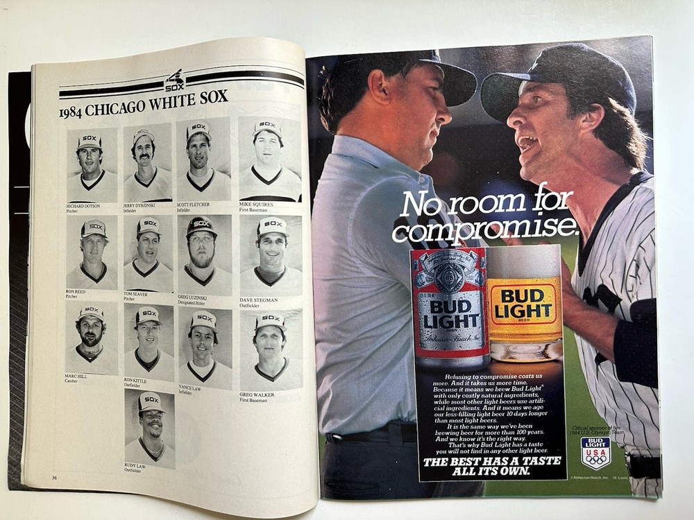 1984 Chicago White Sox vs Texas Rangers Baseball Program