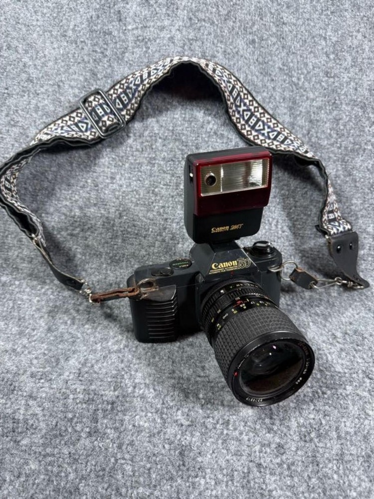 Canon T50 Programmed Automatic 28mm Film Camera with Flash