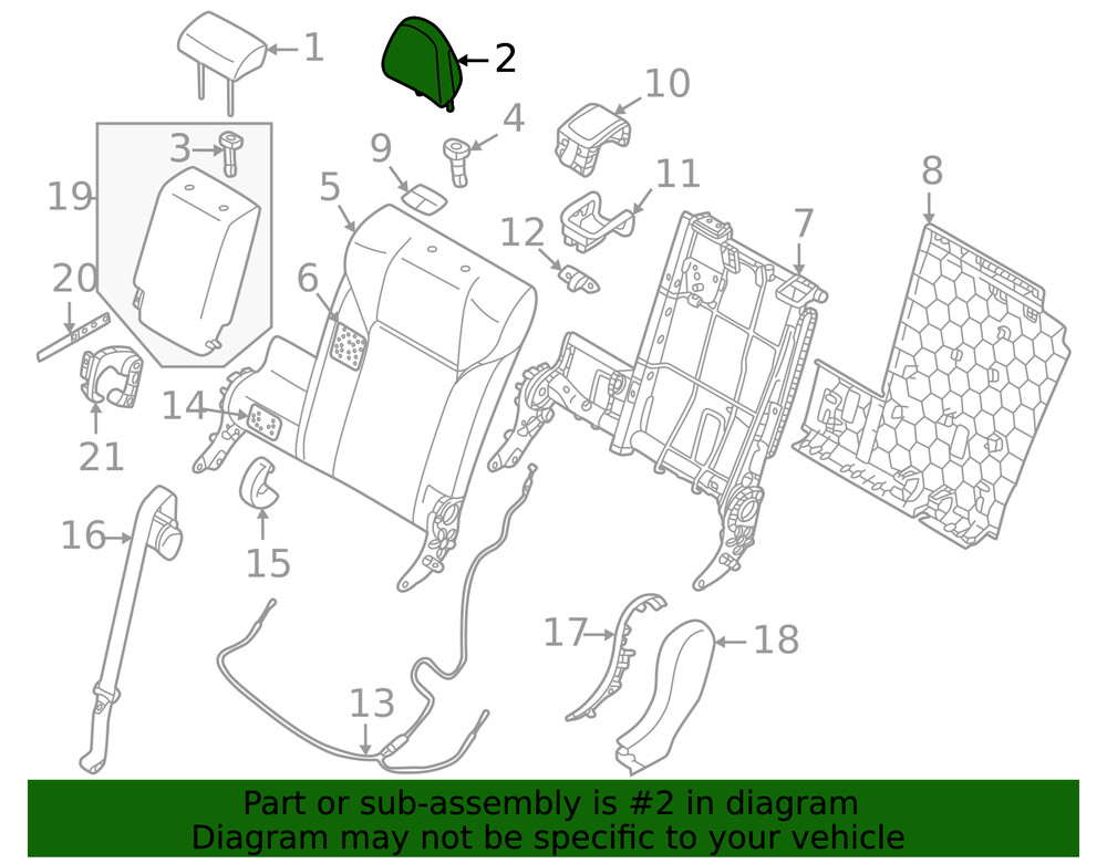 Genuine Mitsubishi Headrest Outer 6971A738XA