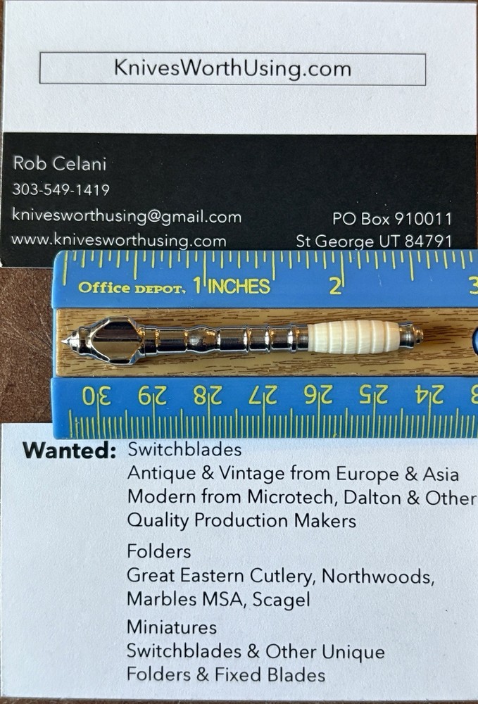 Custom Miniature Battle Mace, Bone Handle