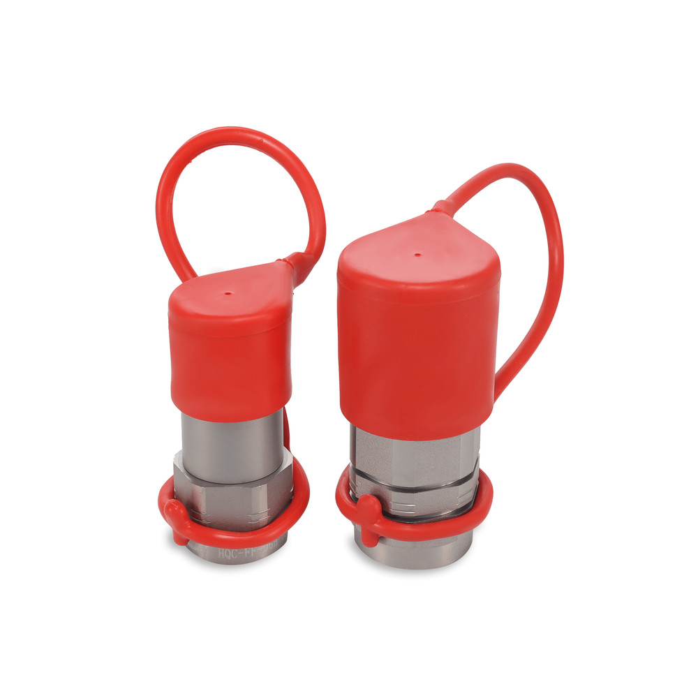 3/8″ Flat Face Hydraulic Quick Couplers Set - 1/2″ NPT Thread