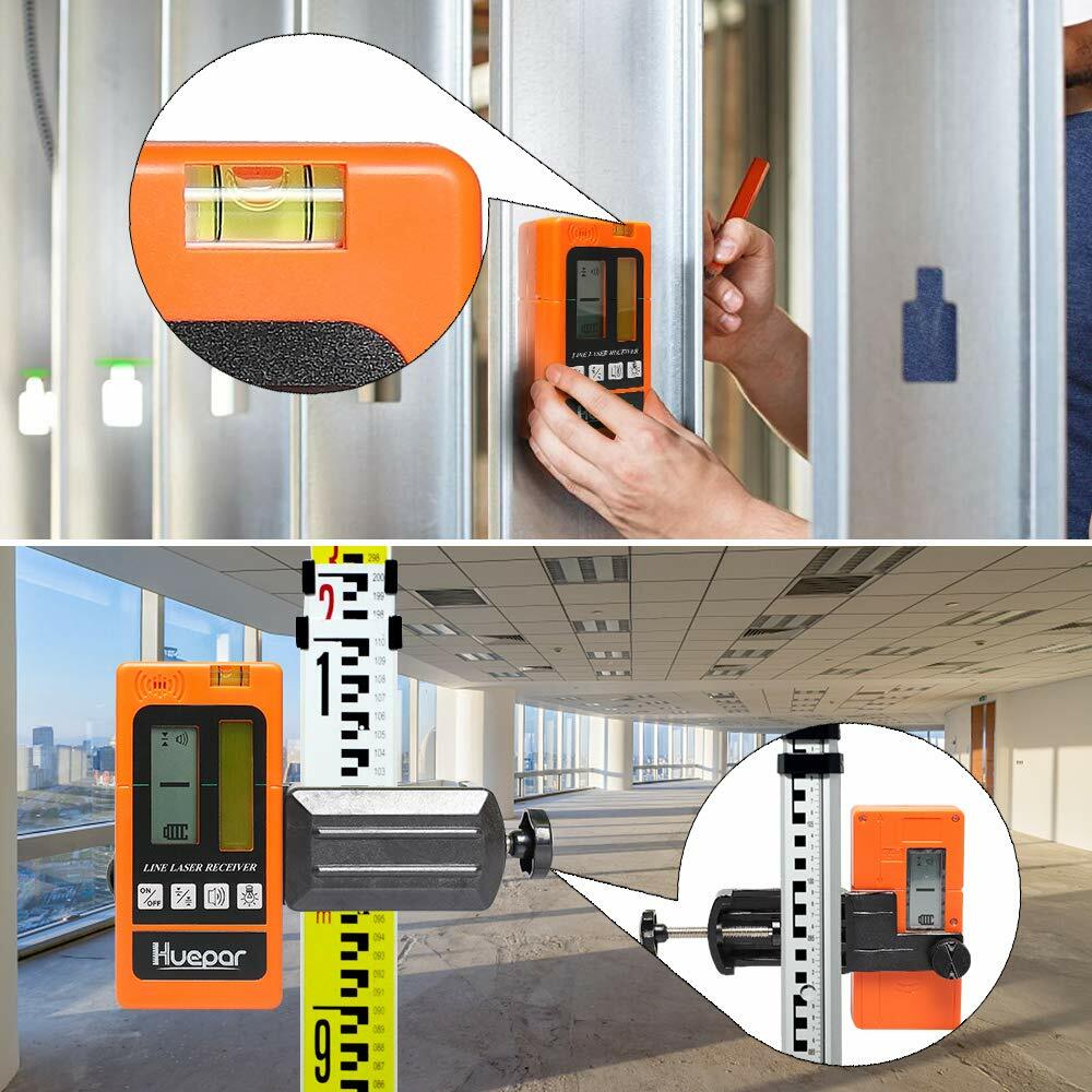 Self Leveling Laser Level Horizontal Vertical Line Green + Laser Receiver Huepar