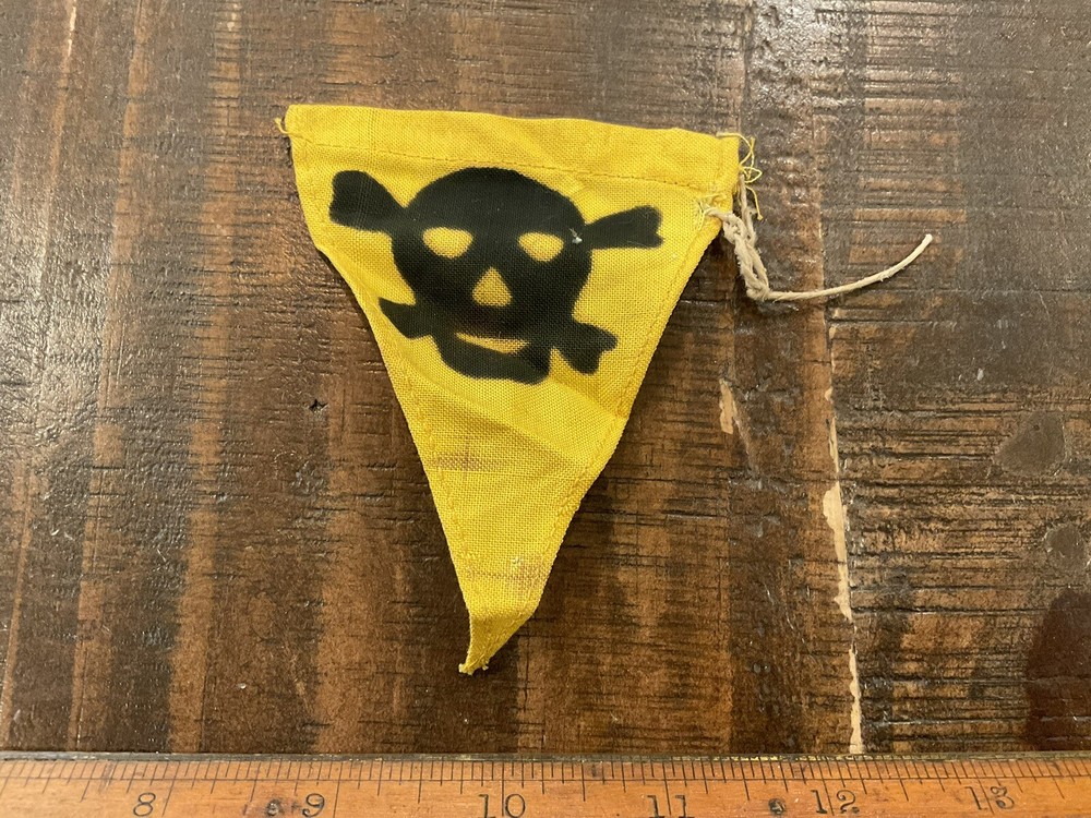 ORIGINAL WWII MINEFIELD MARKER SKULL CROSSBONES