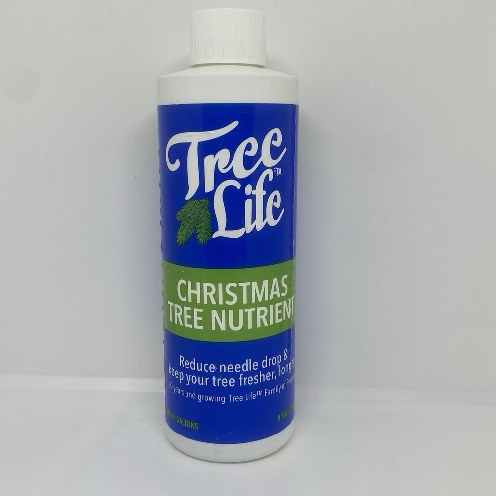Tree Life Fresh Christmas Tree Nutrient 8 oz Bottle Helps Prevent Needle Drop