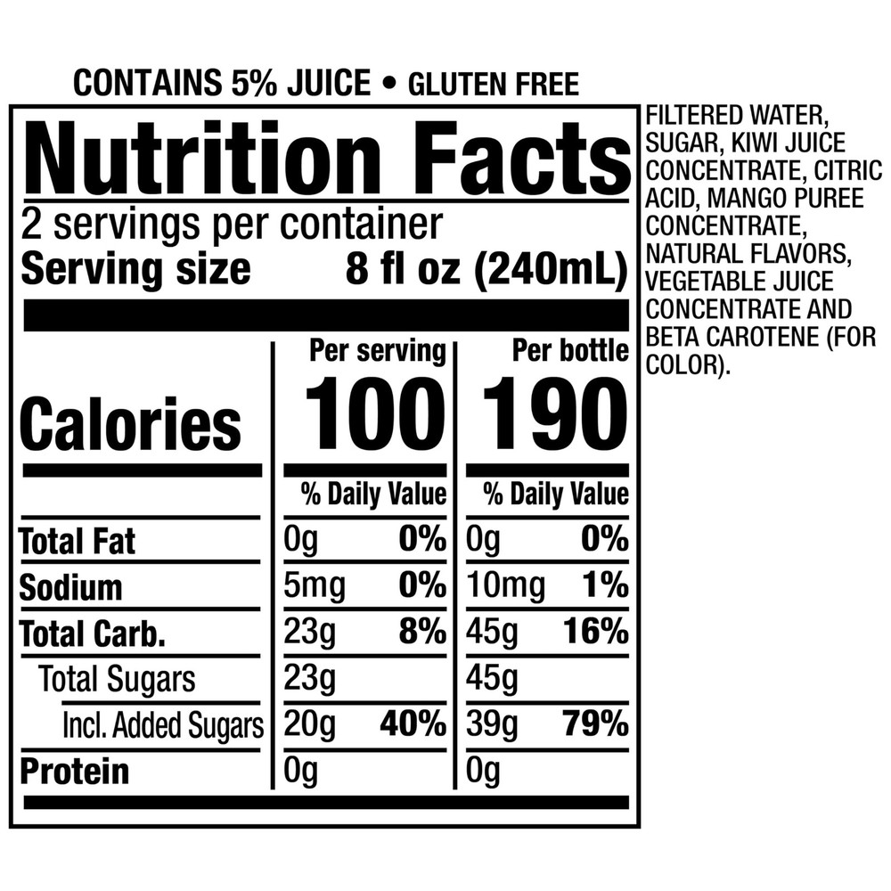 Mango Juice Drink, 16 oz Recycled Plastic Bottles, 12-Pack for Refreshment