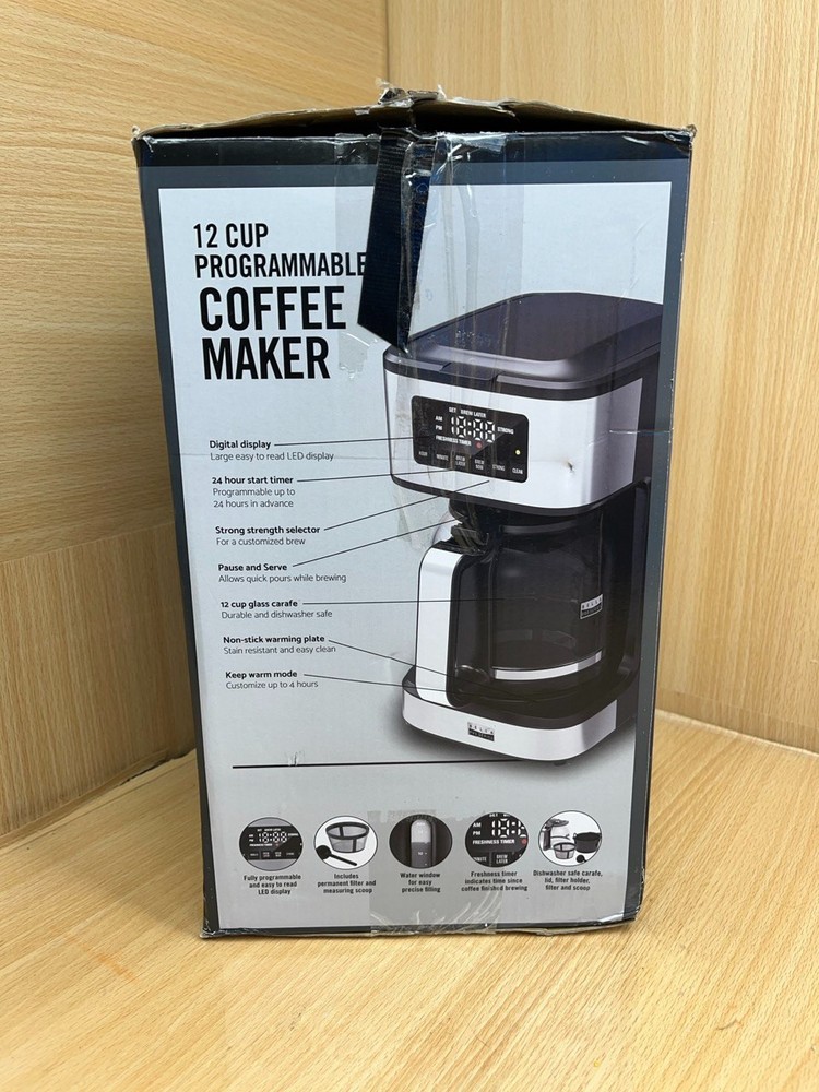 bella PRO - 12-Cup Programmable Coffee Maker - Stainless Steel