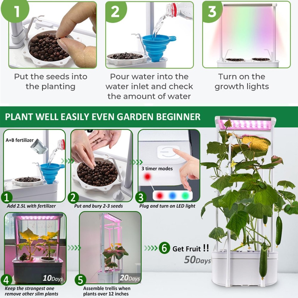 Hydroponics Growing System Kit With Trellissmart Hydroponic Gardening System Wit