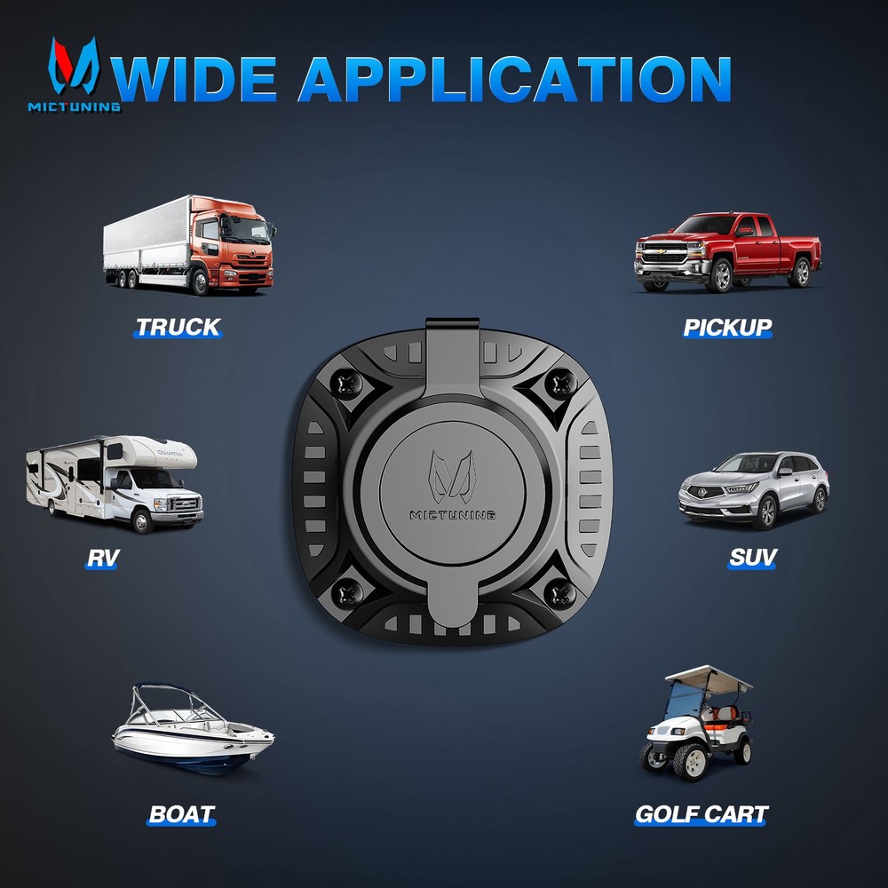 125V 20Amp AC Port Plug, RV Shore Power Inlet Plug T-Blade Adapter with Hole Saw