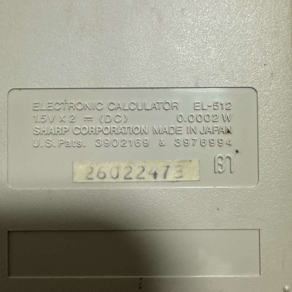 1983 Sharp EL-512 Scientific VTG Calculator