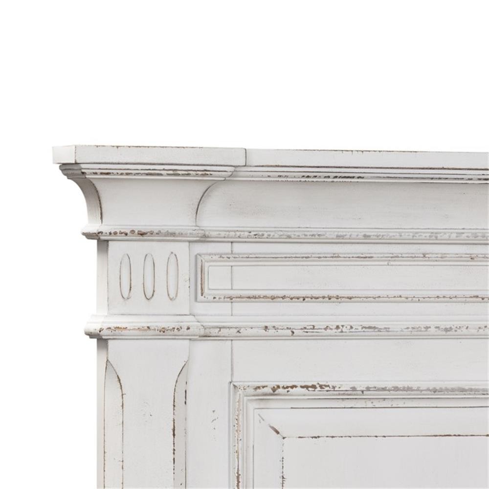 Pemberly Row Engineered Wood Contemporary White King Panel Bed