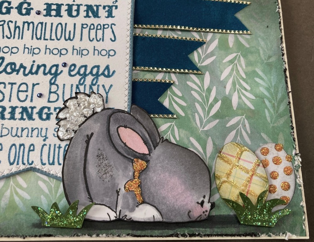 EASTER - Bunny with Easter Eggs - handmade card by DEE