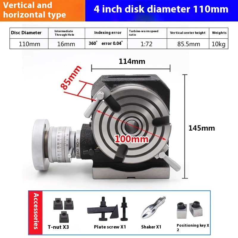 Indexing Disc Rotary Table Indexing Head Vertical and Horizontal Indexing