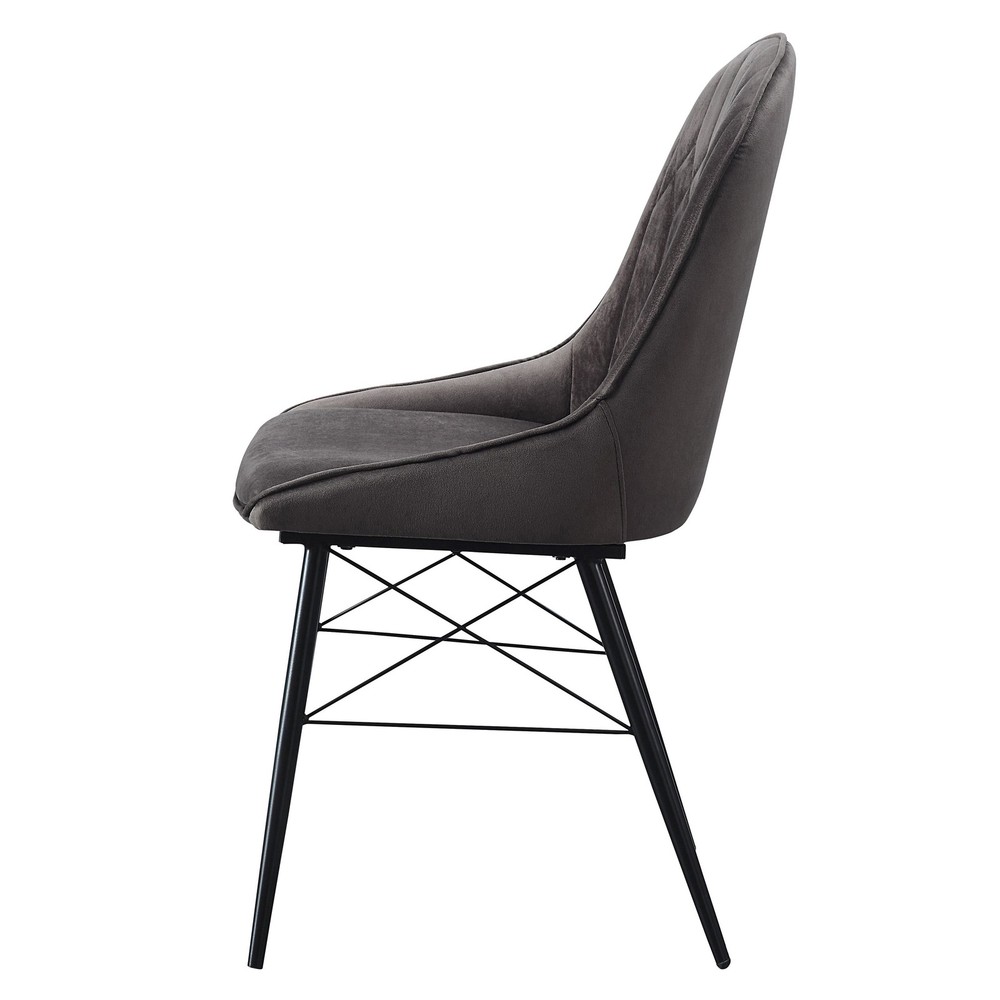 Grey and Black Tufted Back Dining Chairs