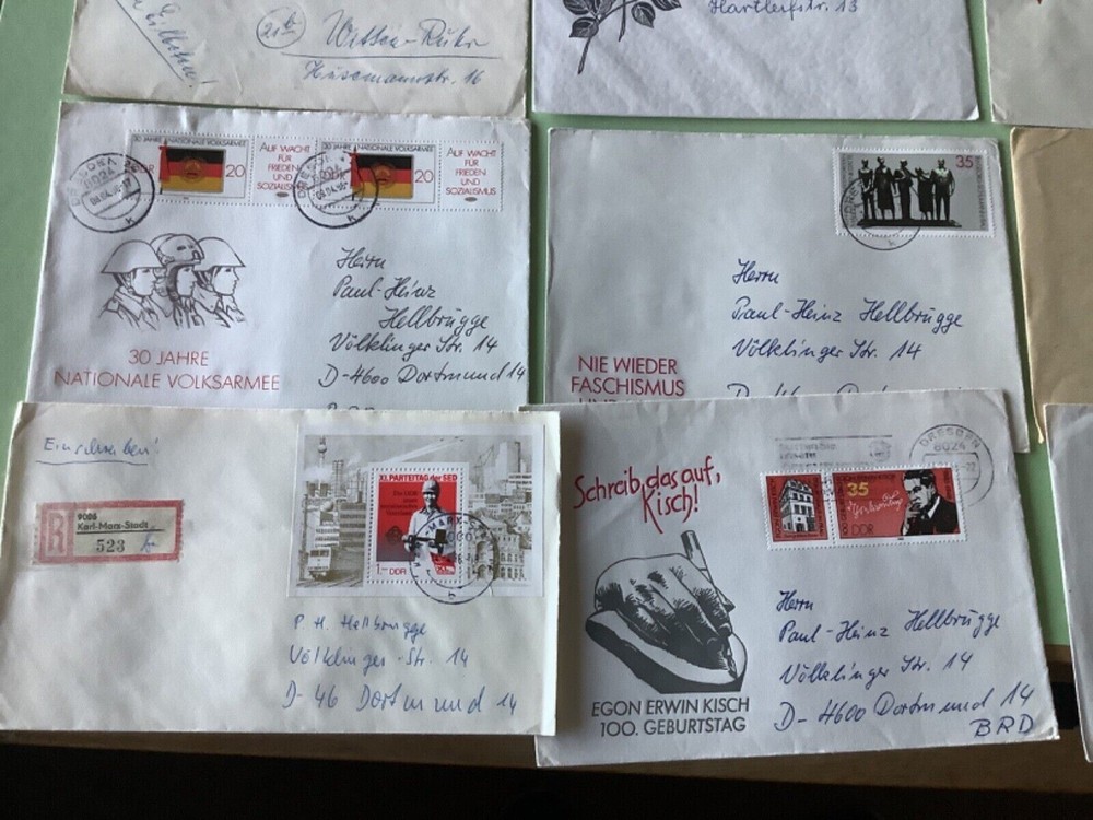 German Democratic Republic postal stamps covers 12 items Ref A1433