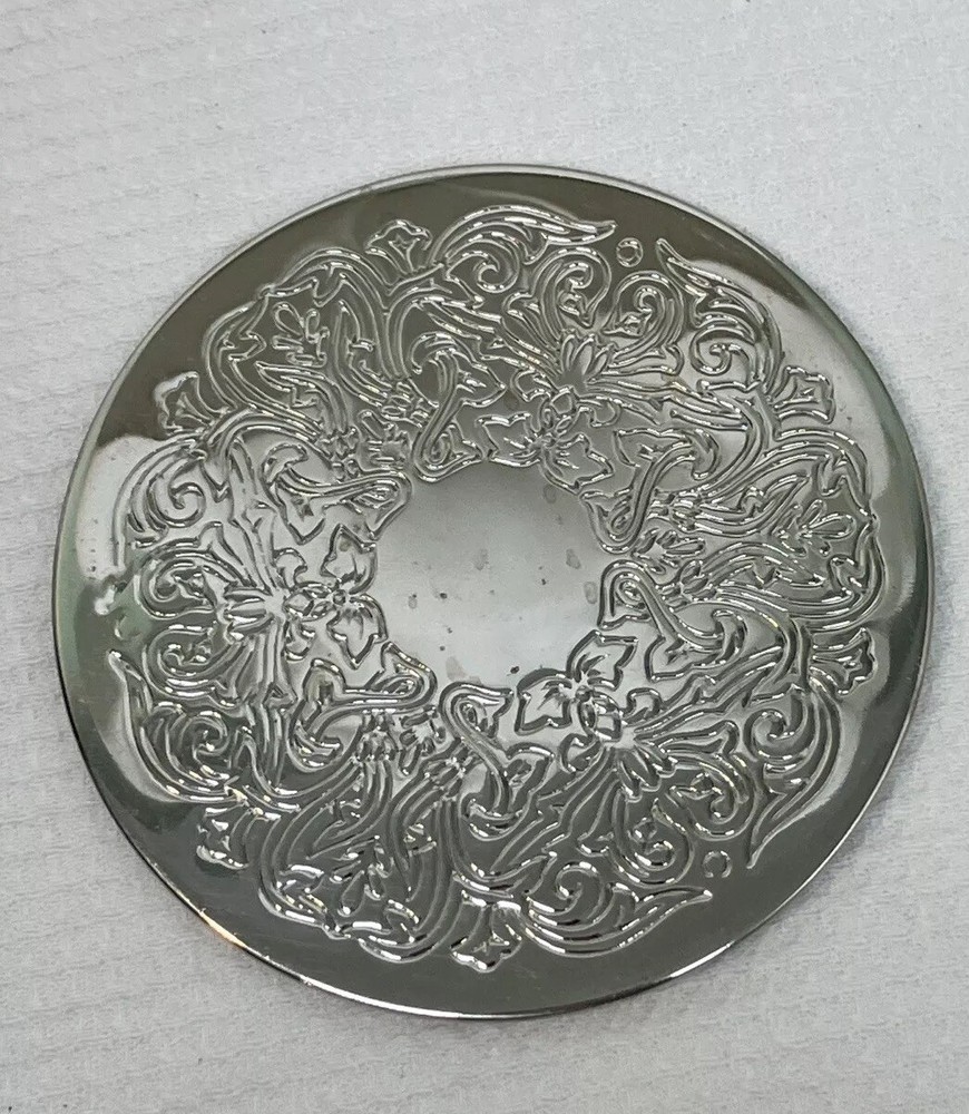 Godinger Silver Plated 7 PC. Coaster Set Water Resistant Back PO