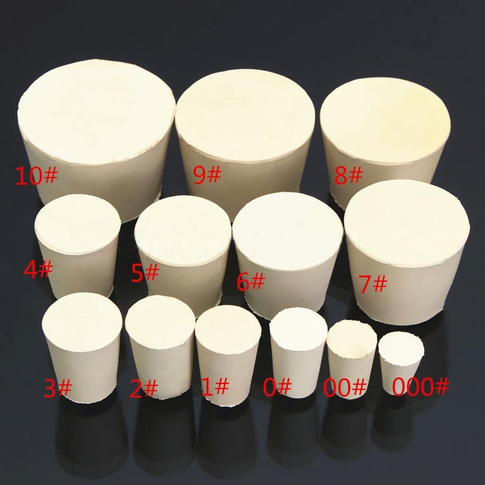 5pcs Solid Rubber Stoppers Bungs Laboratory NEW 13 Sizes 000# ~10#