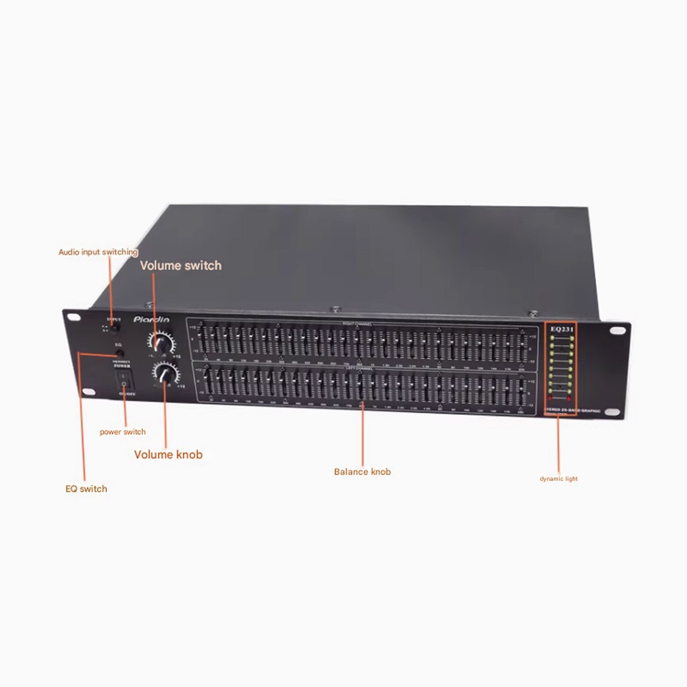 EQ231 Balanced output 50 segment EQ stereo equalizer professional spectrum
