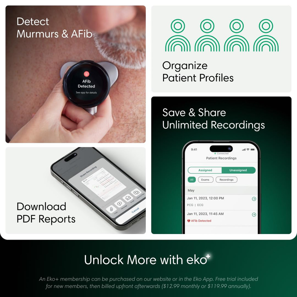 CORE 500™ Digital Stethoscope — 40X Amplification, Active Noise Cancellation, 3-