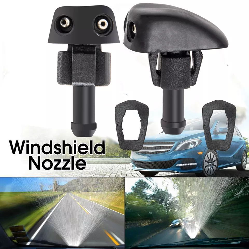 Set of 2 Universal Window Windshield Washer Fluid Spray Nozzle Sprayer Squirter