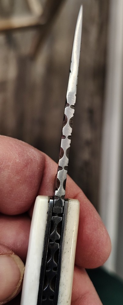 Handmade, Ground From A Rasp, Lock Back knife,Bone Handle,file worked,Unique ⚔️
