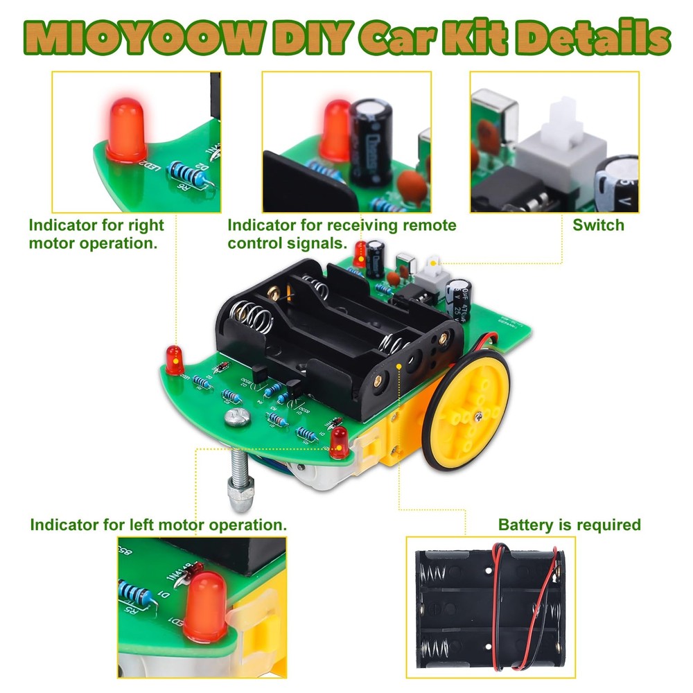 DIY Remote Control Car Kit Smart Robot Car Soldering Practice Electronics Kit