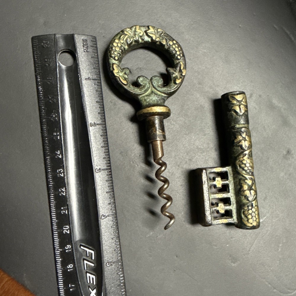 Vintage Brass Key Corkscrew