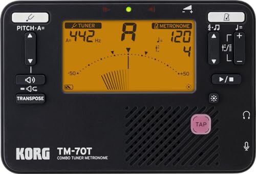 TM70 Black Tuner Metronome Combo with Mic Transpose Function LCD Display