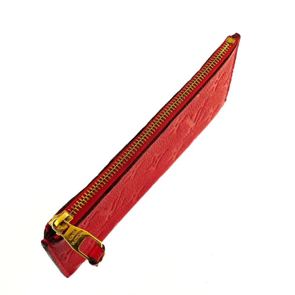 Authentic LOUIS VUITTON Adele Red Empreinte Monogram Pouch Wallet Spain