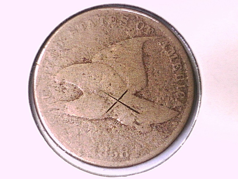 1858 Flying Eagle Cent Genuine Raw Ungraded 00487