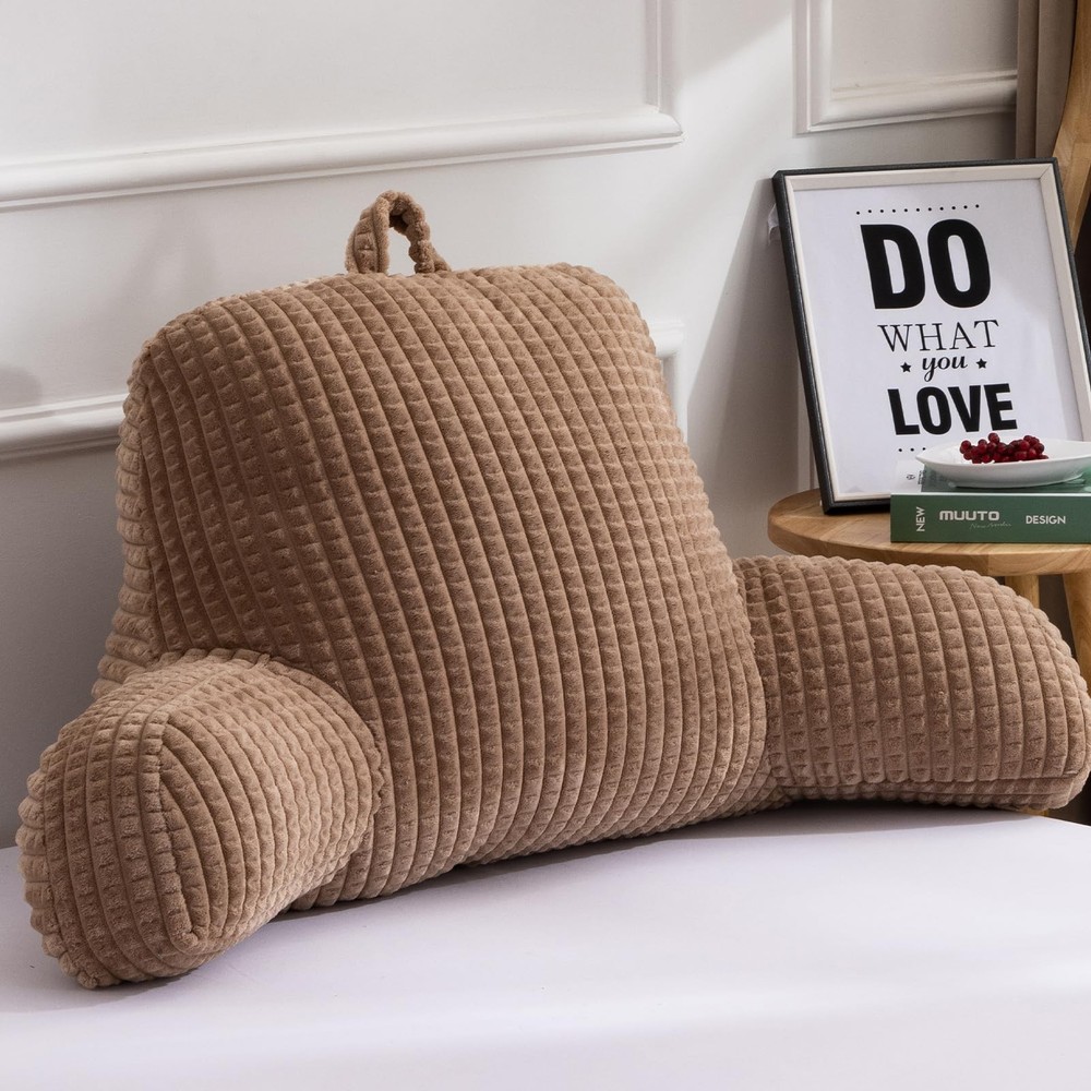 A Nice Night Reading Pillow Bed Wedge Standard Size Backrest Standard, Khaki