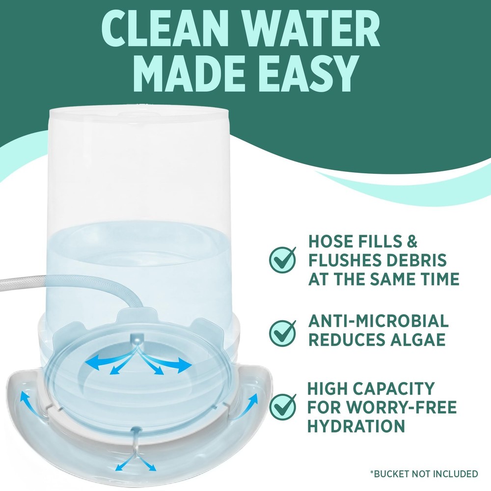 Poultry Pro Chicken Waterer - DIY Automatic 5 Gallon White