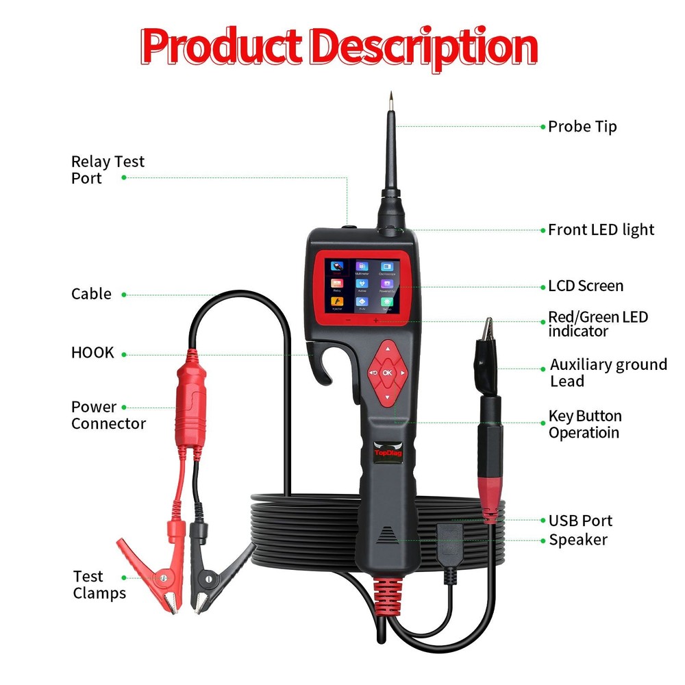 TOPDIAG P200 SMART HOOK Powerful Pr-obe Circuit Electronic Tester Analyzer TOOL