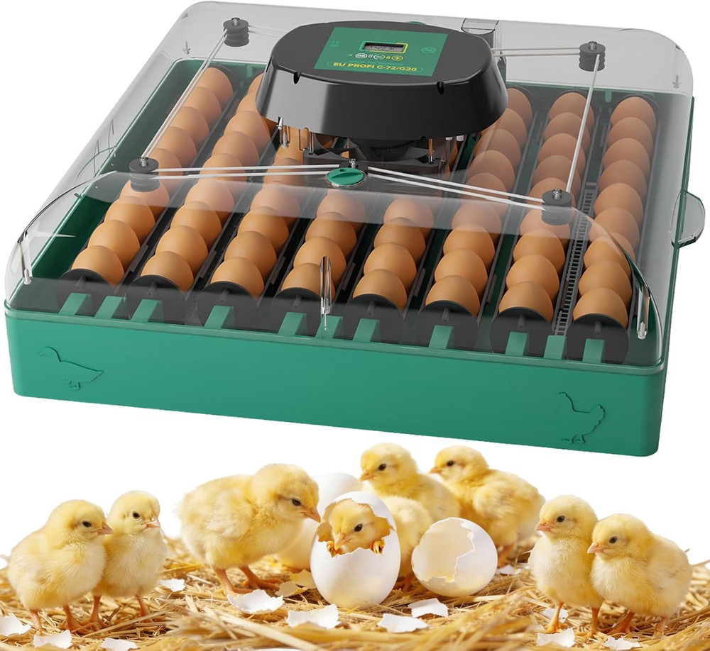 Incubators for Hatching Eggs, 72 Eggs Hatching Incubator with Automatic Egg Turn