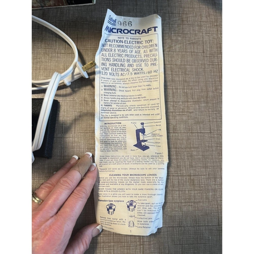 Vintage 70's Gabriel Microcraft Microscope Set 75x Includes Slides